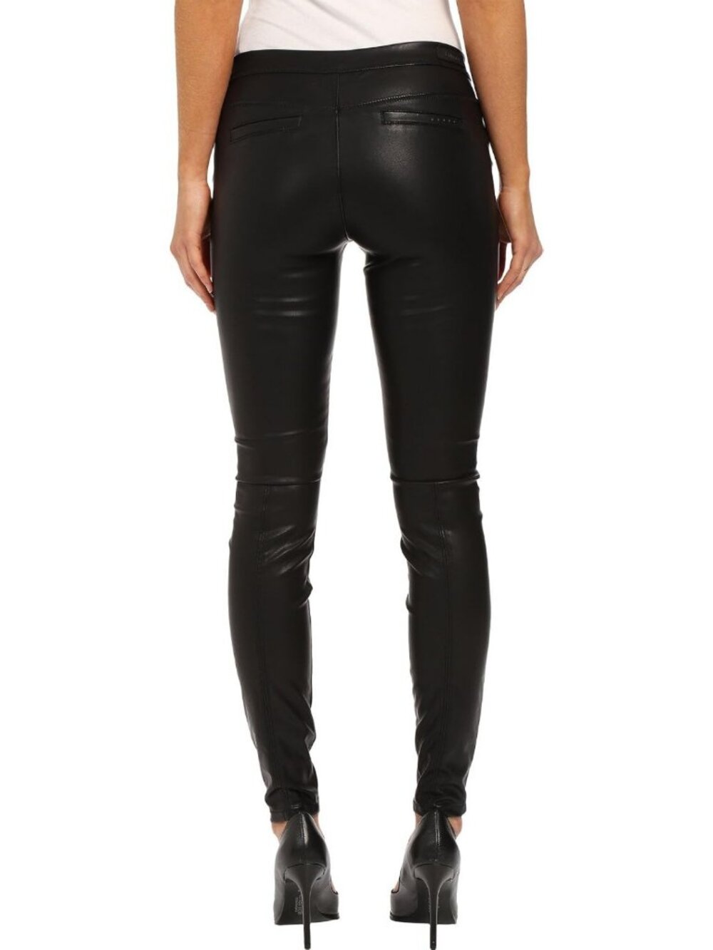 Luxury Vegan Leather Leggings for Women | Stylish High-Waisted Fit, Trendy - Picture 3 of 3